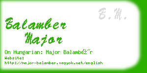 balamber major business card